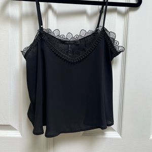 BCBG black polyester crop top
